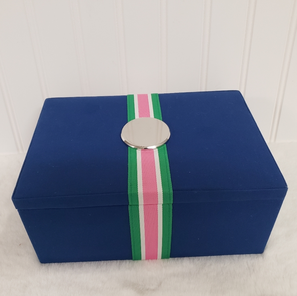 Pottery Barn Teen Bella jewelry box blue pink green